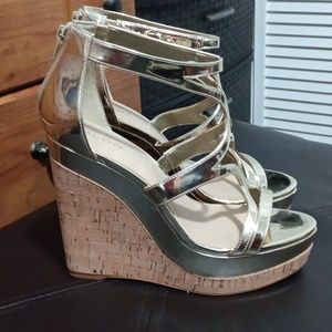 Aldo gold wedge sandals  9